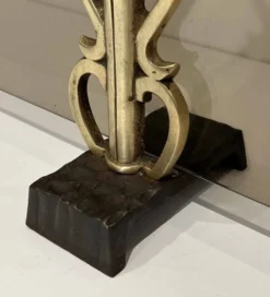 Pare-Feu en Verre Fumé sur Supports en Bronze Art Déco dans le Goût de Raym