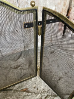 Pare Feu Grille Protection Cheminée 3 Volets Laiton Années 70 Vintage