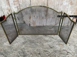 Pare Feu Grille Protection Cheminée 3 Volets Laiton Années 70 Vintage
