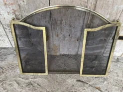 Pare Feu Grille Protection Cheminée 3 Volets Laiton Années 70 Vintage