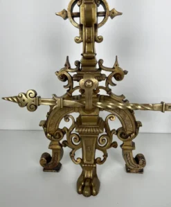 Parure de cheminée en bronze de style renaissance avec barre de
