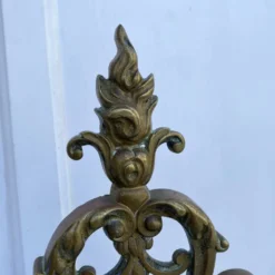 Parure de cheminée en laiton, chenets style napoléon III