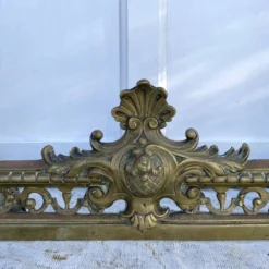 Parure de cheminée en laiton, chenets style napoléon III