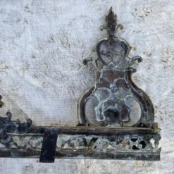 Parure de cheminée en laiton, chenets style napoléon III