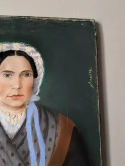 Pastel ancien portrait vintage bretonne décoration campagne