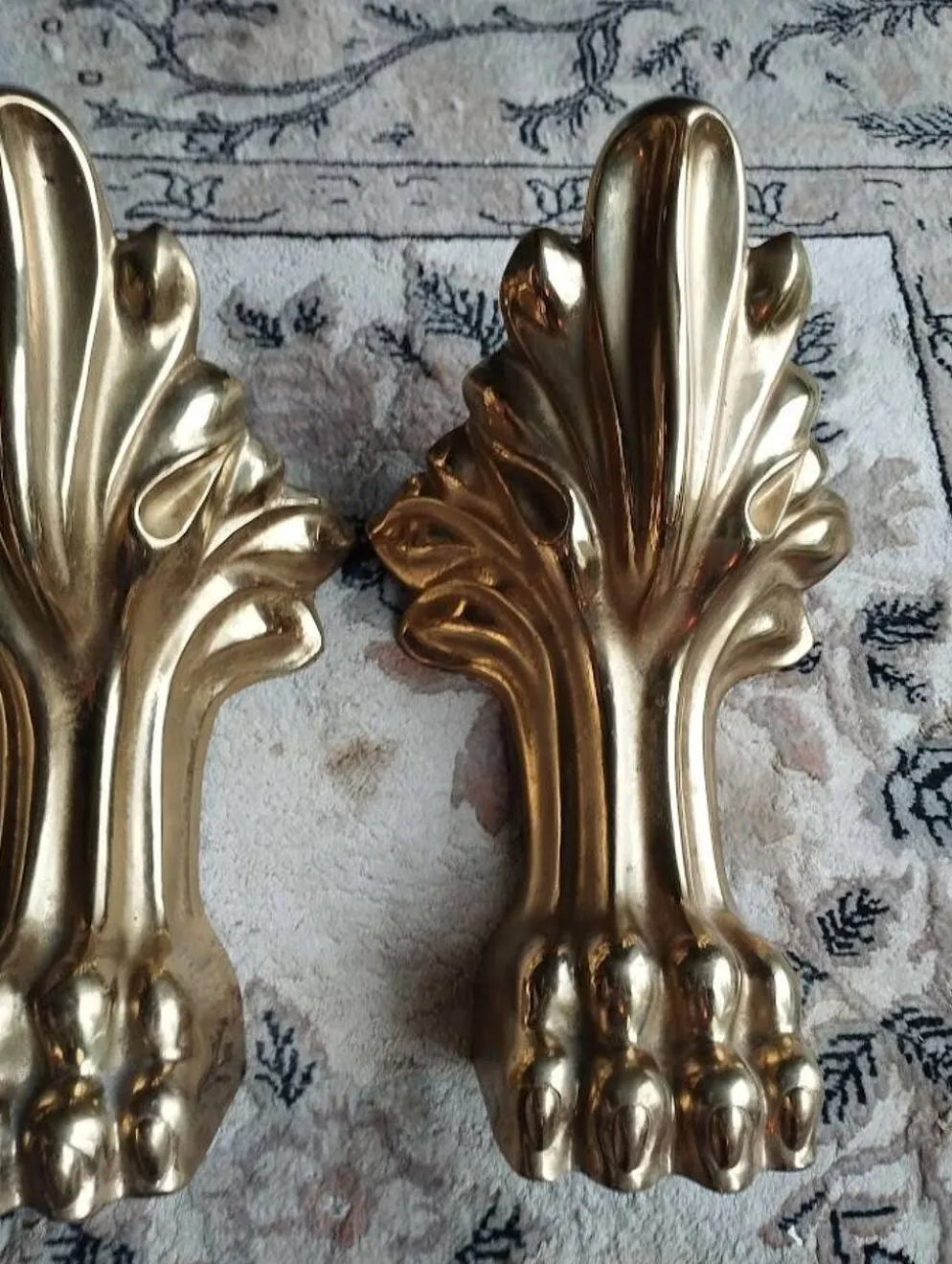 4 pattes de meuble en bronze massif