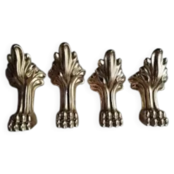 4 pattes de meuble en bronze massif