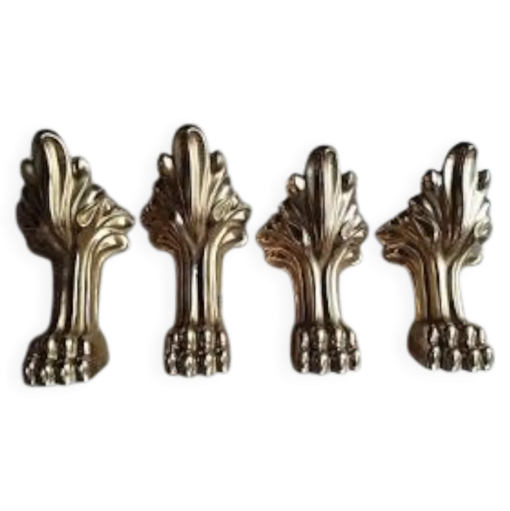 4 pattes de meuble en bronze massif