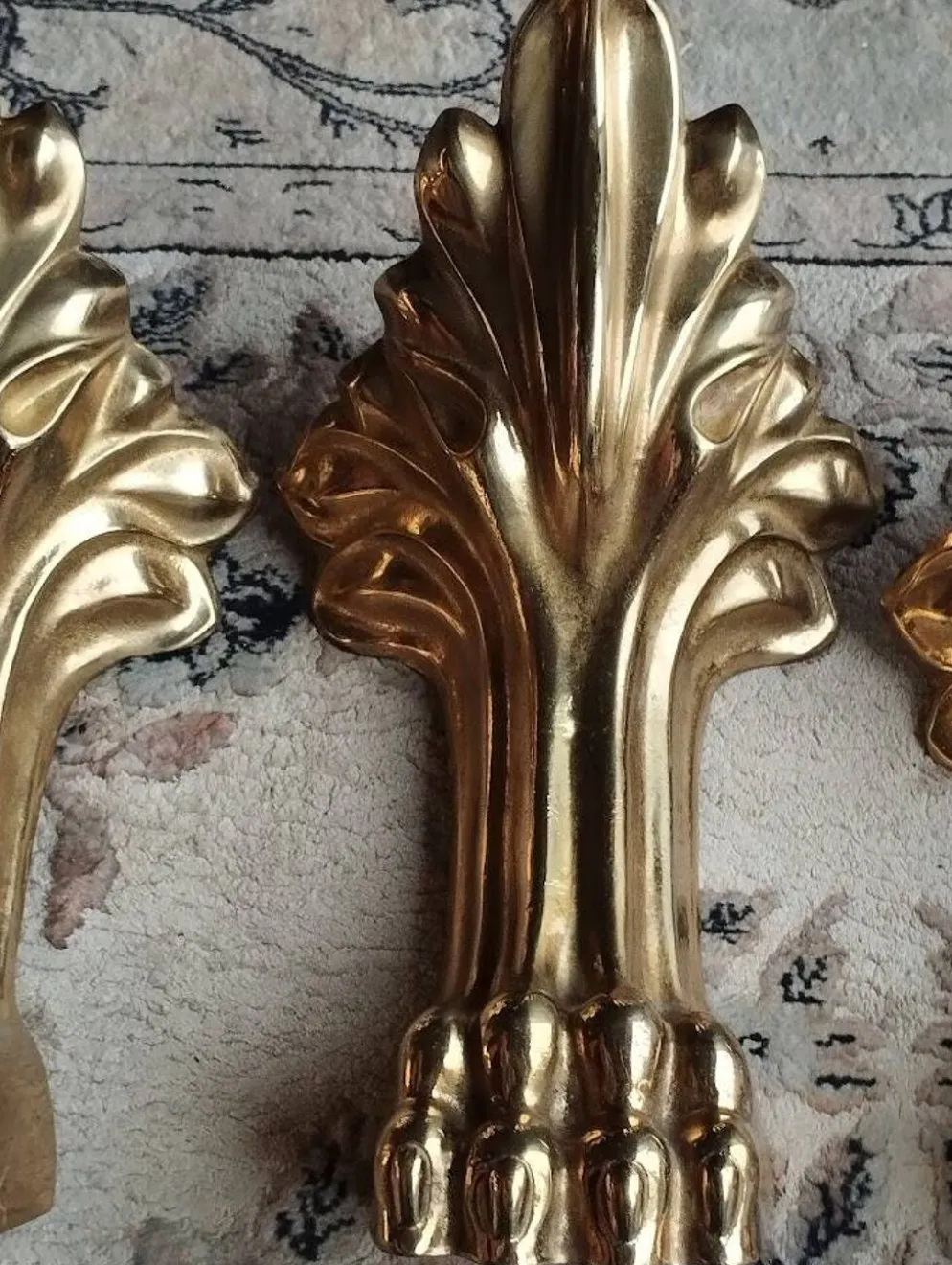 4 pattes de meuble en bronze massif