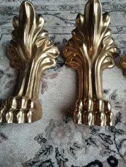 4 pattes de meuble en bronze massif