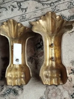 4 pattes de meuble en bronze massif