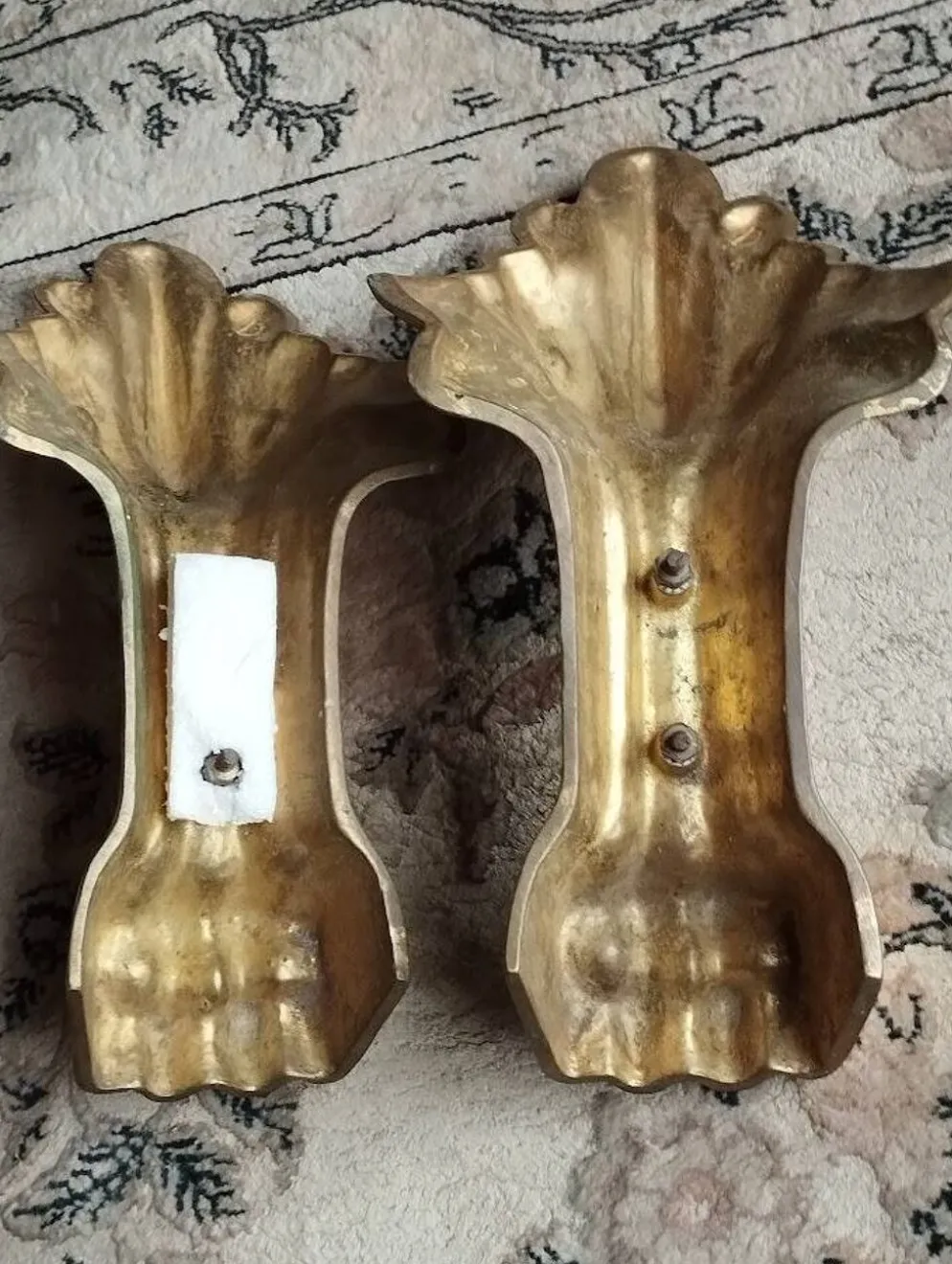 4 pattes de meuble en bronze massif