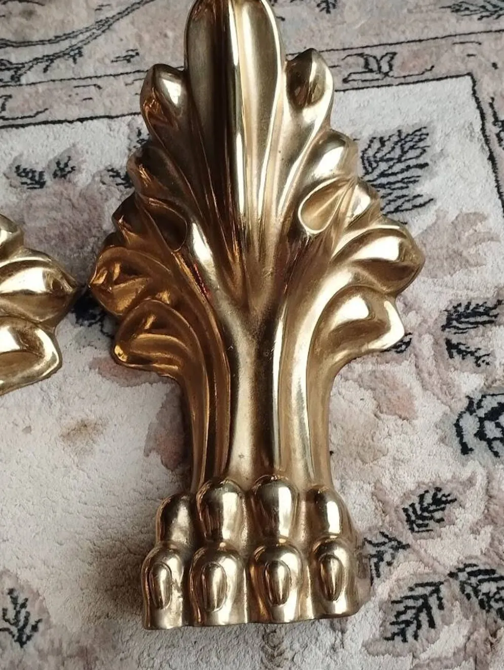 4 pattes de meuble en bronze massif