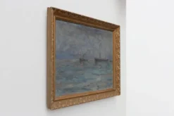 Paysage marin avec des voiliers - Herman Van den Berghe, vers 1900-1920