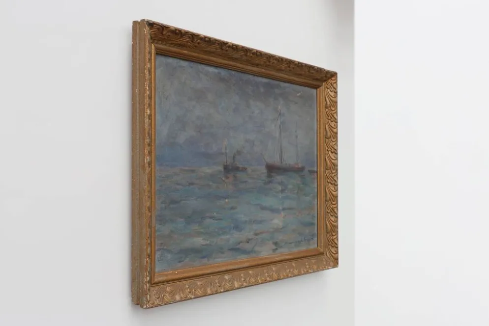 Paysage marin avec des voiliers - Herman Van den Berghe, vers 1900-1920