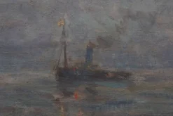 Paysage marin avec des voiliers - Herman Van den Berghe, vers 1900-1920