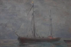 Paysage marin avec des voiliers - Herman Van den Berghe, vers 1900-1920