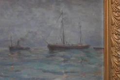 Paysage marin avec des voiliers - Herman Van den Berghe, vers 1900-1920
