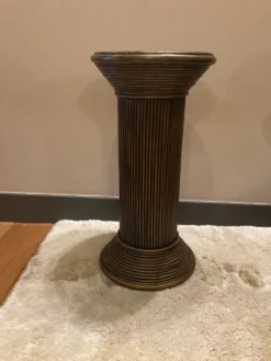 Pédestal à plantes en rotin vintage