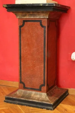 Pédestaux ou colonnes architecturaux en laque faux marbre italien du 19ème siècle, ensemble de 2