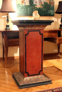 Pédestaux ou colonnes architecturaux en laque faux marbre italien du 19ème siècle, ensemble de 2