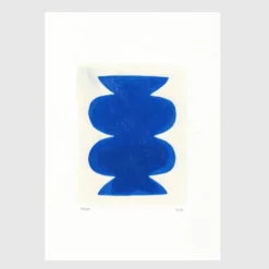 peinture abstraite bleue signée Eawy