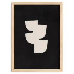 Peinture abstraite noire minimaliste sur papier signée Eawy