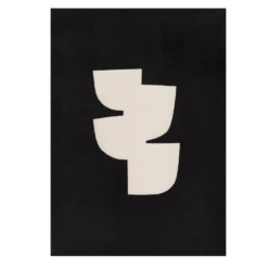 Peinture abstraite noire minimaliste sur papier signée Eawy