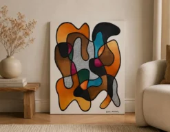 Peinture abstraite originale 83x60cm signée sans cadre.