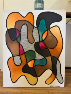 Peinture abstraite originale 83x60cm signée sans cadre.