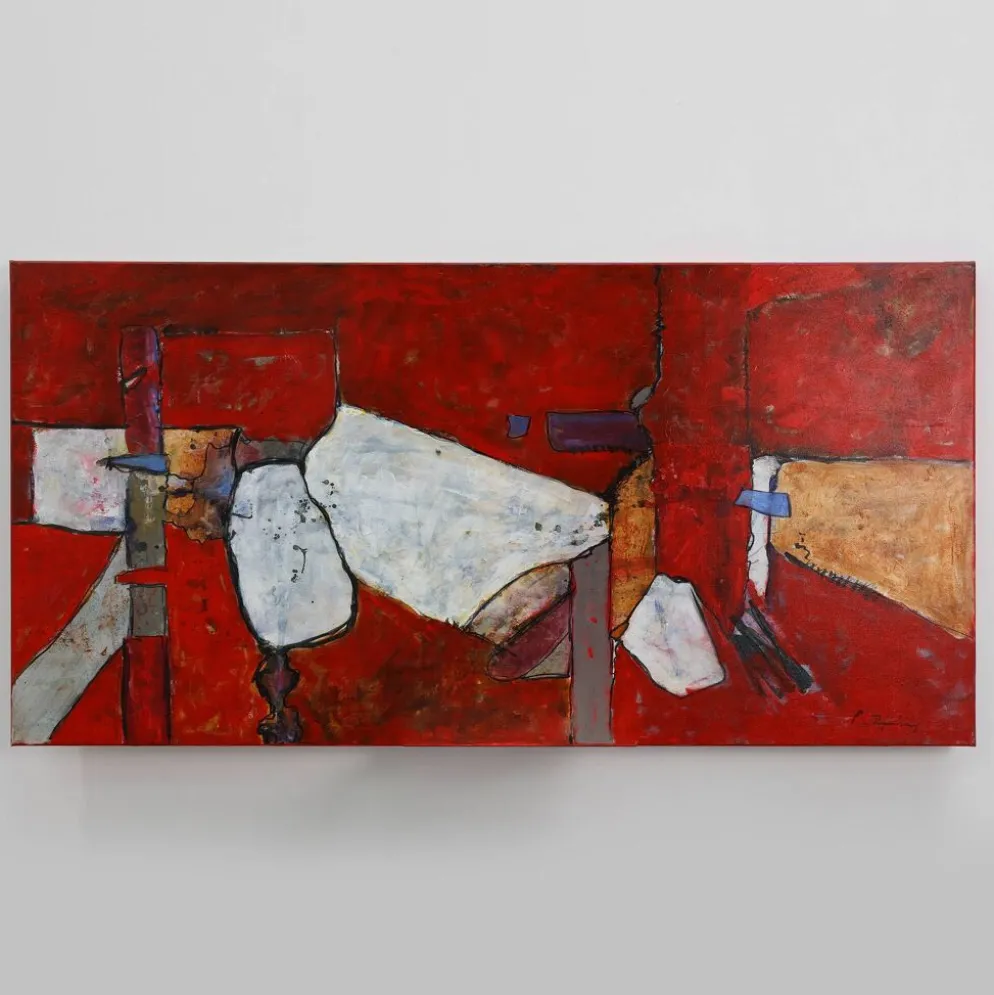 Peinture abstraite par Roeland Peperkamp, années 1990, huile sur toile