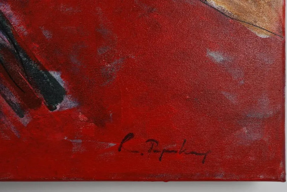 Peinture abstraite par Roeland Peperkamp, années 1990, huile sur toile