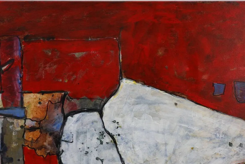 Peinture abstraite par Roeland Peperkamp, années 1990, huile sur toile