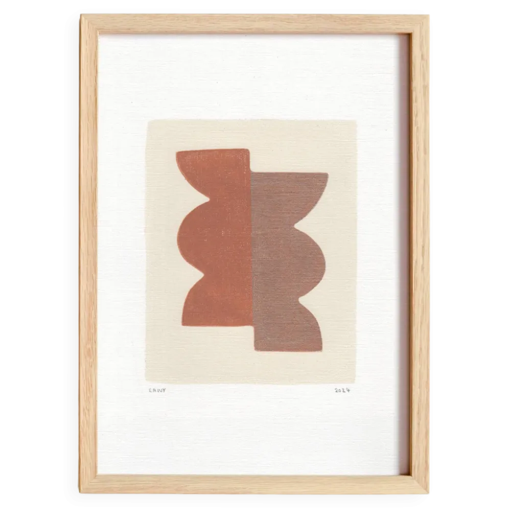 Peinture abstraite sur papier signée Eawy