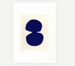peinture abstraite sur papier bleue outremer signée Eawy