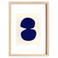 peinture abstraite sur papier bleue outremer signée Eawy