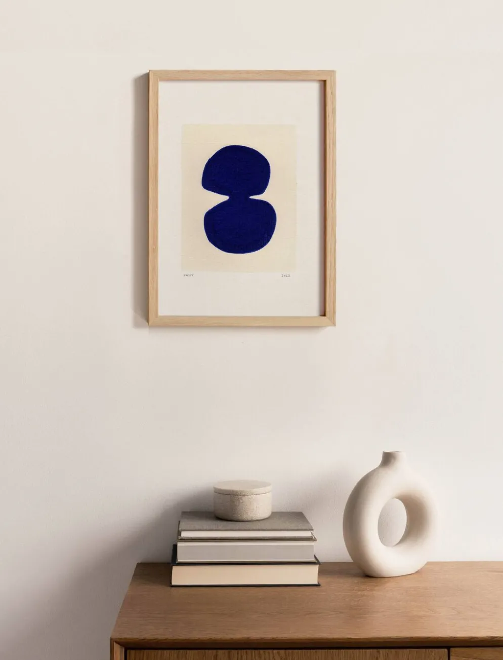 peinture abstraite sur papier bleue outremer signée Eawy