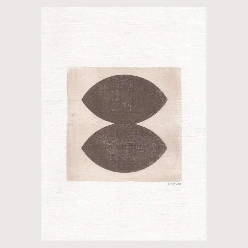 Peinture abstraite sur papier signée Eawy