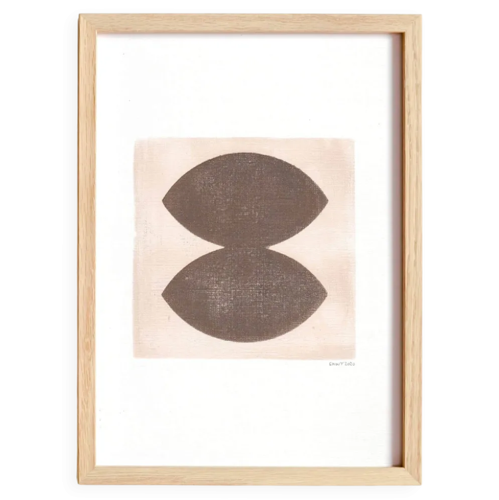 Peinture abstraite sur papier signée Eawy