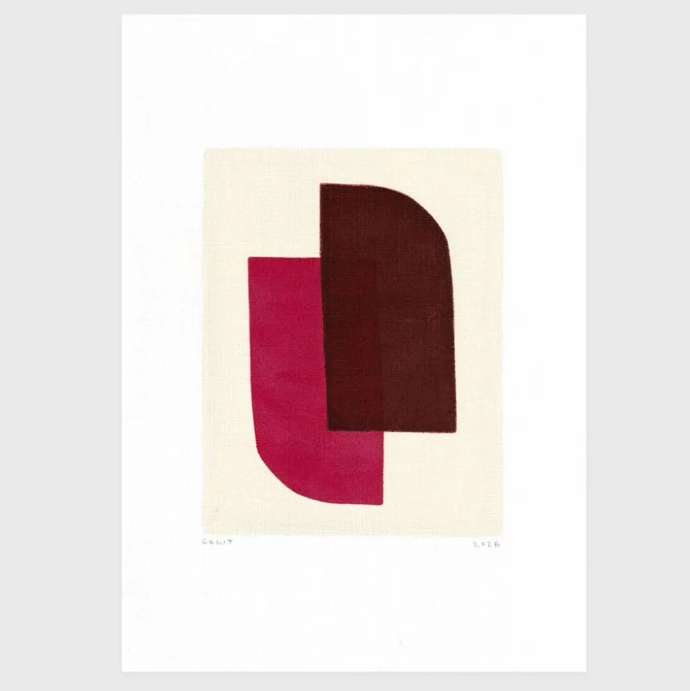 Peinture abstraite sur papier illustration signée Eawy