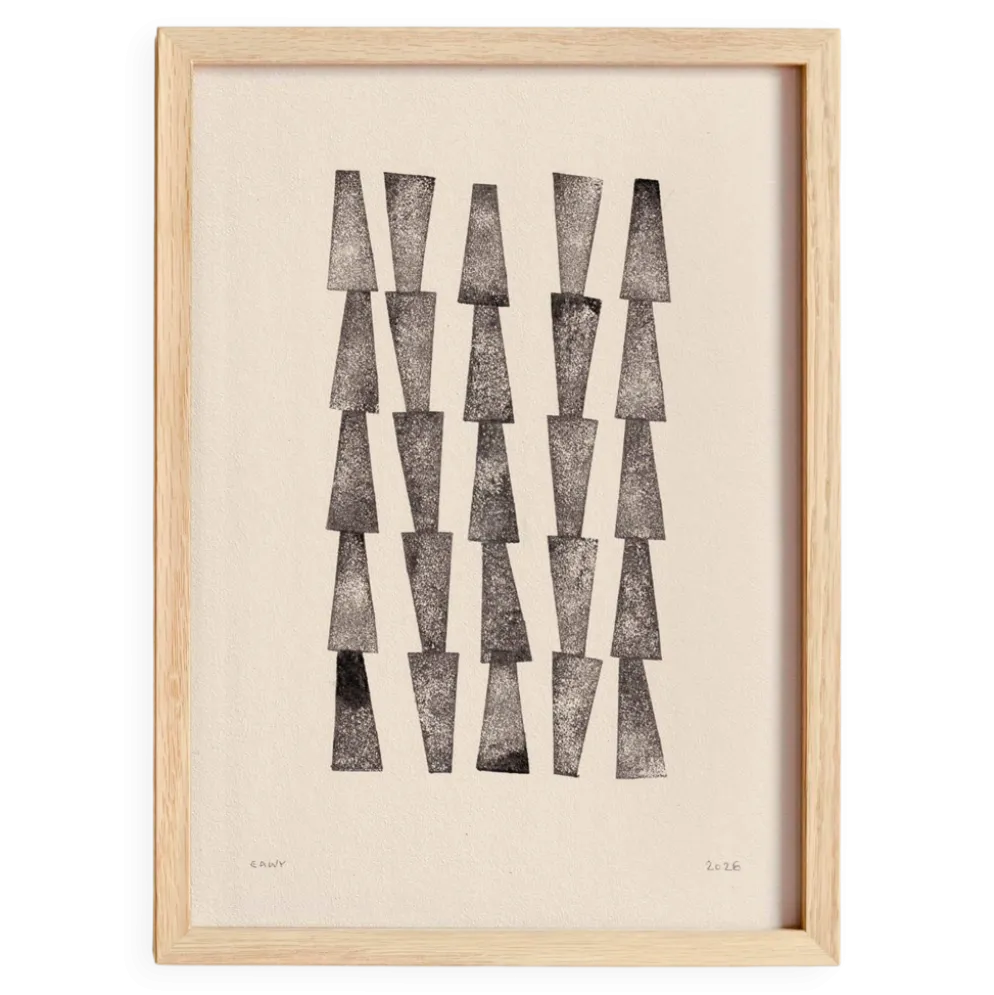 Peinture abstraite sur papier signée Eawy