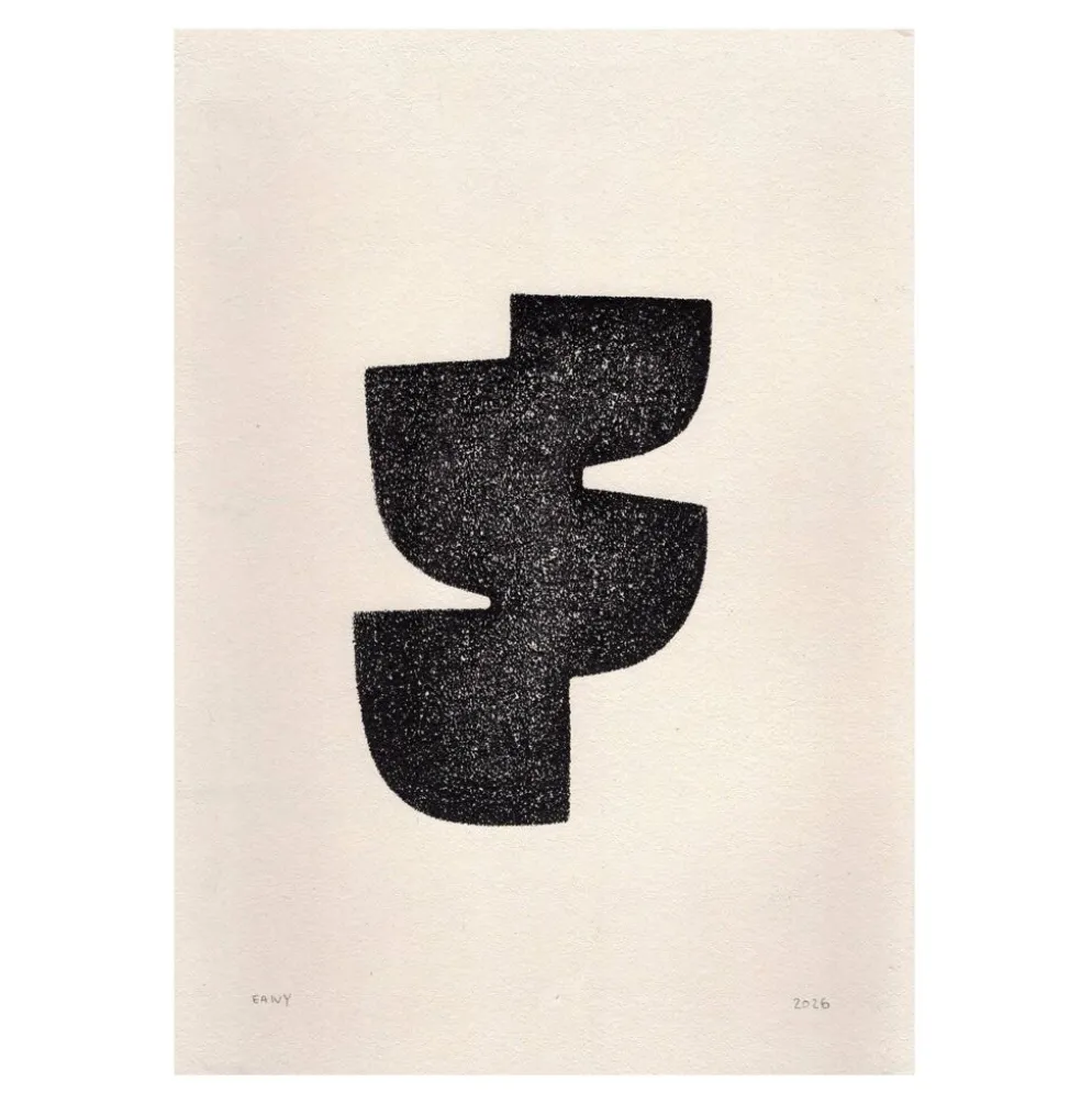Peinture abstraite sur papier signée eawy