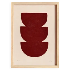 Peinture abstraite sur papier illustration rouge foncé signée Eawy