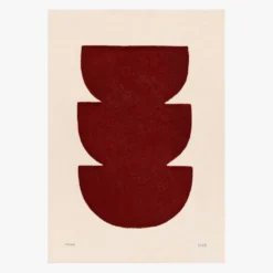 Peinture abstraite sur papier illustration rouge foncé signée Eawy