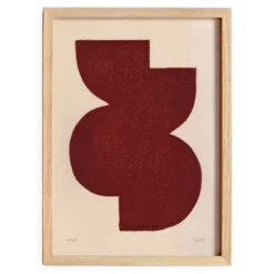 Peinture abstraite sur papier illustration rouge foncé signée Eawy