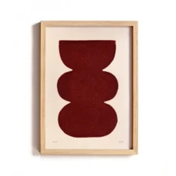 Peinture abstraite sur papier illustration rouge foncé signée Eawy