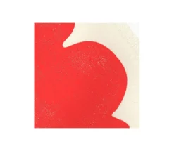 Peinture abstraite sur papier col. rouge primaire signée eawy