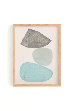 Peinture abstraite sur papier - illustration galets signée eawy