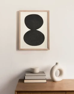 Peinture abstraite sur papier - illustration noire signée eawy