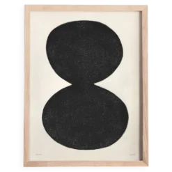 Peinture abstraite sur papier - illustration noire signée eawy